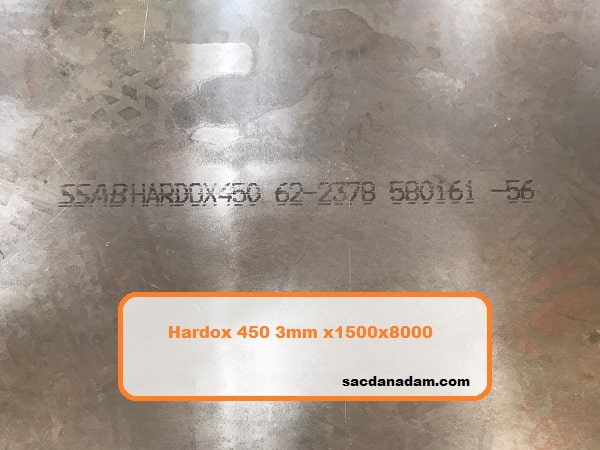 Hardox 450 3mm 1500x8000