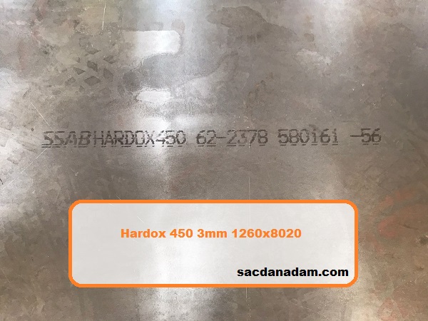 Hardox 450 3mm 1260x8020